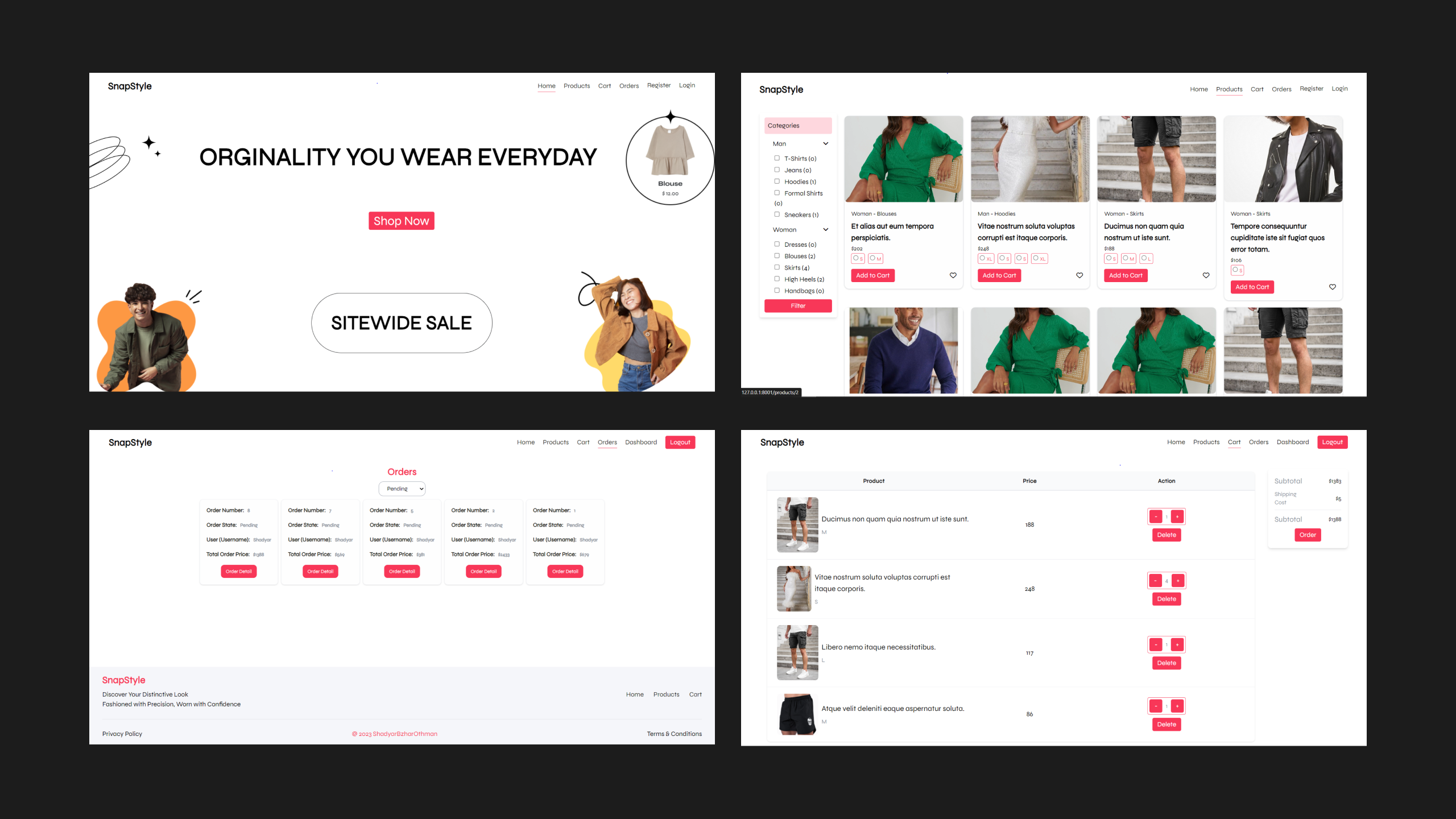 SnapStyle (E-commerce Website)